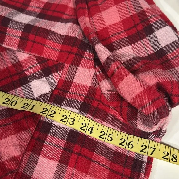 Aerie Plaid Red Oversized Flannel Shirt - Picture 5 of 9